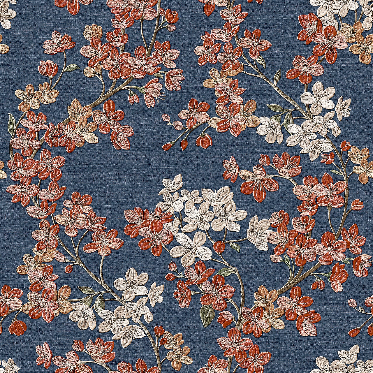Designs Direct Embroidered Cherry Bloom Wallpaper